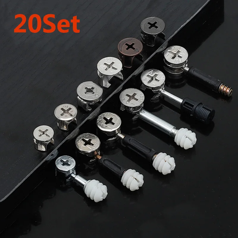 Furniture Hardware Cam Lock - 20pcsThickening 3 in1 Furniture Connecting Hardware