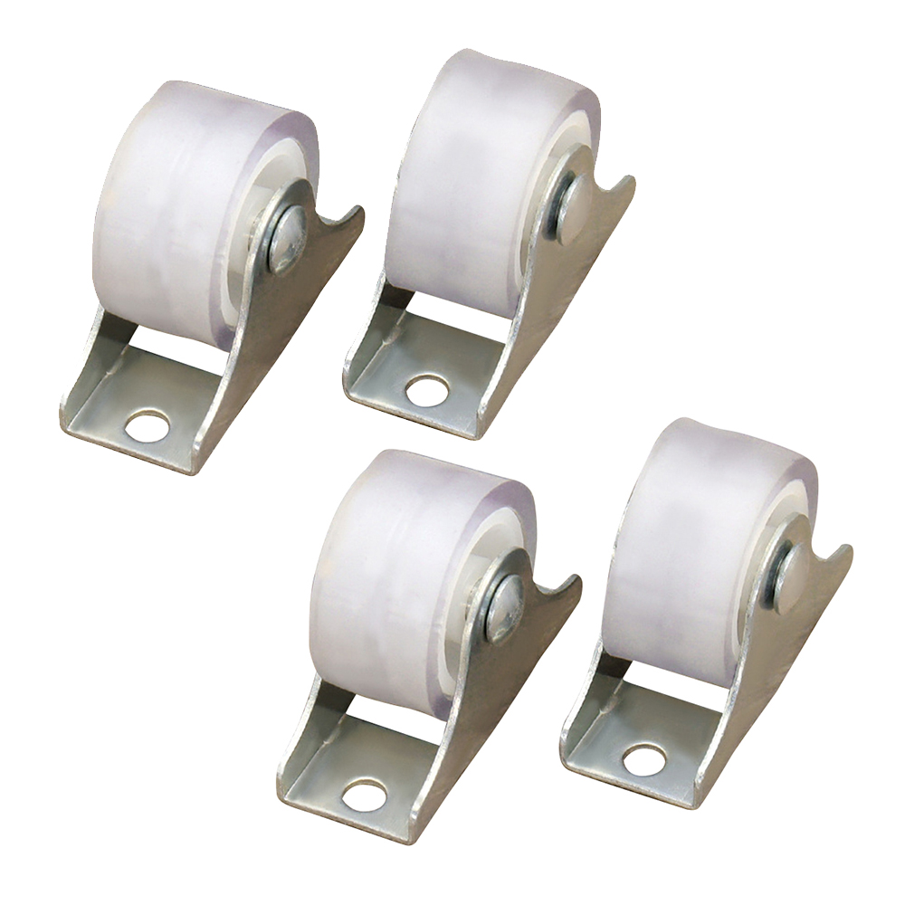 4Pcs White Rail Fixed Casters  - Furniture Rails Hardware 评论和价格