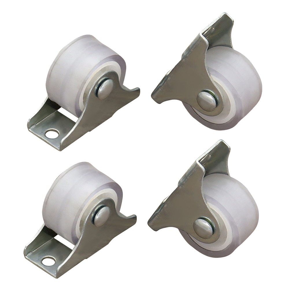 4Pcs White Rail Fixed Casters  - Furniture Rails Hardware 评论和价格